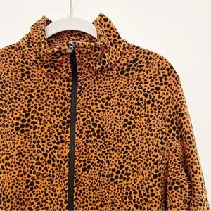 Land’ End Cheetah Zip Fleece Jacket